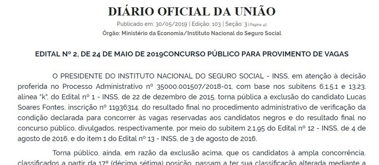 Exoneração foi publicada em 24 de maio