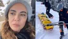 Luciana Gimenez publica vídeo do acidente de esqui