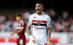 Luciano comemora lance na partida entre São Paulo e Fluminense no Brasileirão