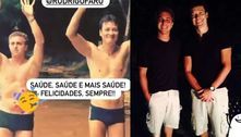 Luciano Huck parabeniza Rodrigo Faro por aniversário e posta foto antiga de sunga