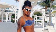 De biquíni, Ludmilla exibe corpão e sensualiza em praia no Caribe