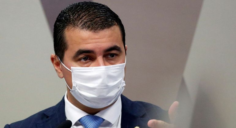 Deputado Luís Miranda durante depoimento à CPI da Covid no Senado