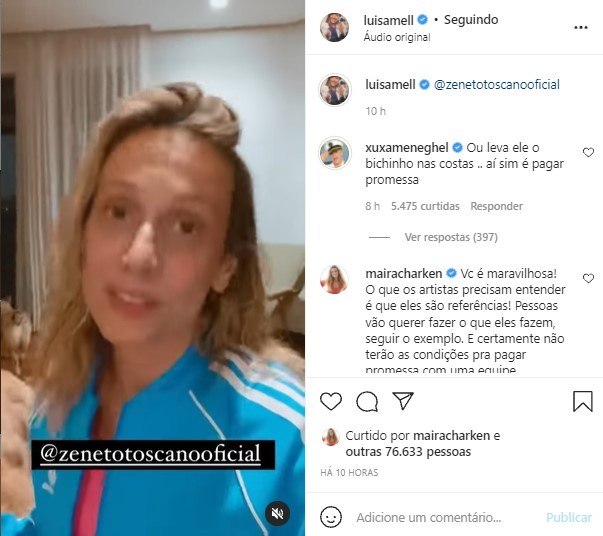 Após Luisa Mell, Xuxa critica Zé Neto por usar animais em viagem
