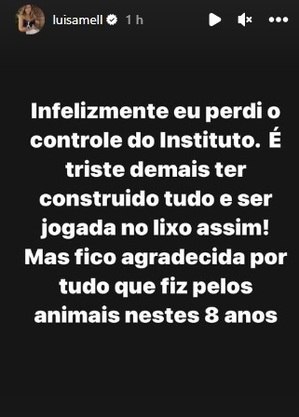 Luisa desabafou contra a expulsão nas redes sociais