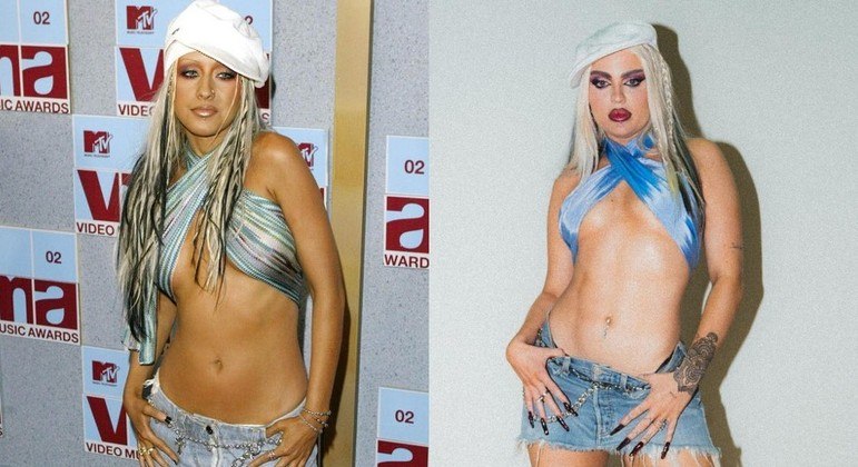 Luísa Sonza  se inspirou no look de Christina Aguilera para festa