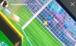 Durante a partida, Luma publicou uma foto do gol com uma declaração de amor