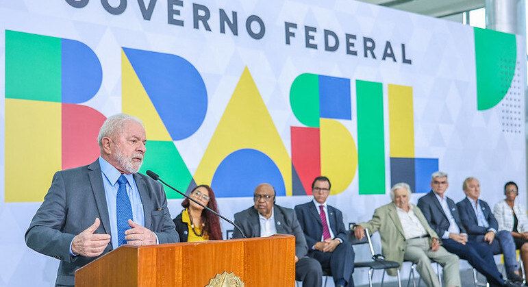 O presidente Luiz Inácio Lula da Silva durante agenda no Palácio do Planalto, em Brasília