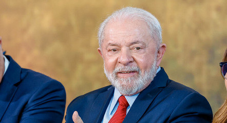 O presidente Lula durante agenda no Planalto