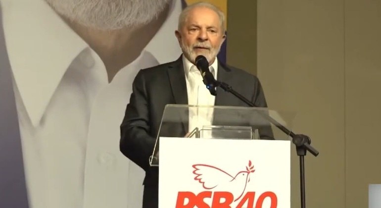 Candidato à Presidência da República, Luiz Inácio Lula da Silva, em convenção do PSB