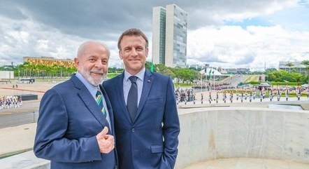 Lula recebeu Macron no Palácio do Planalto