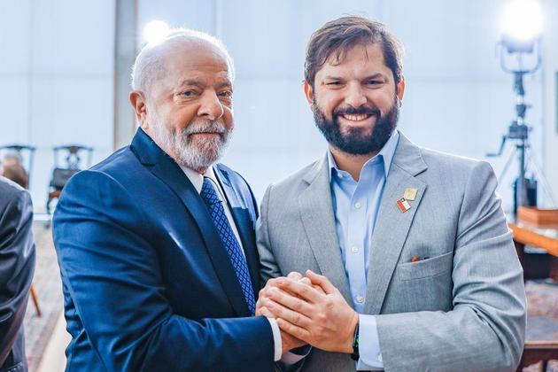 Lula e o presidente do Chile, Gabriel Boric