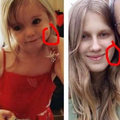 Madeleine McCann e jovem que diz ser a menina desaparecida