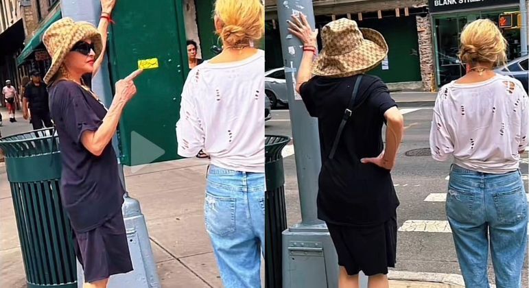 Madonna é vista andando pelas ruas de Nova York, nos Estados Unidos