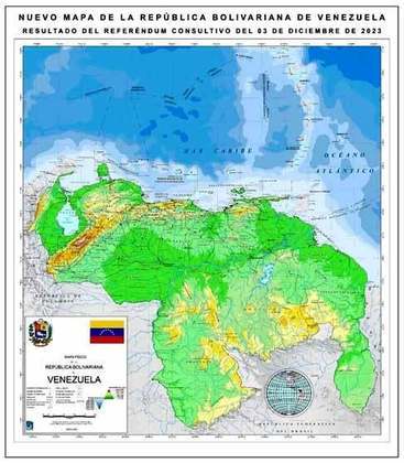 Maduro ordenou que o mapa seja distribuído em escolas e universidades por toda a Venezuela. A representação cartográfica também já está afixada em prédios governamentais.