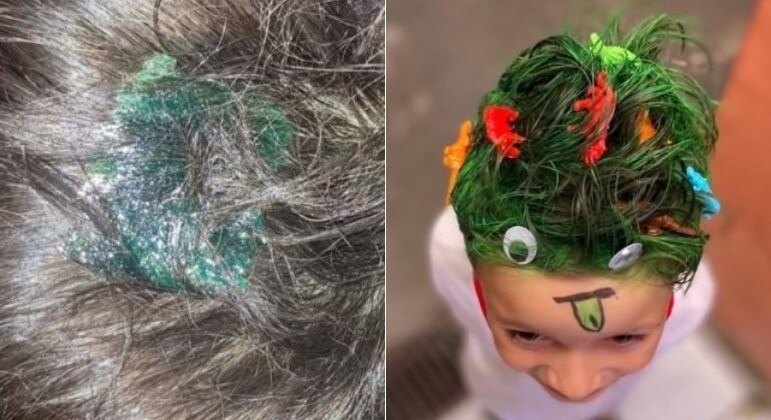Mãe usou cola permanente para fazer 'penteado maluco' no filho