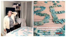 Virginia Fonseca dá à mãe R$ 56 mil em notas de R$ 100