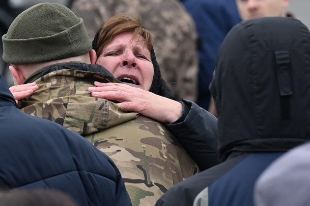 Mãe ucrânia soldado