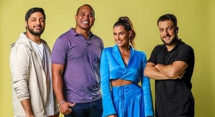 Magno Navarro, Aloísio Chulapa, Deborah Secco e Igor Rodrigues no 'Tá Na Copa', do SporTV