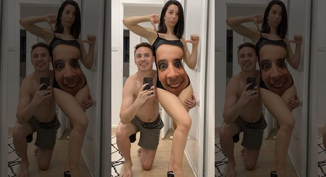 Influenciador australiano presenteou noiva com maiô com o rosto dele