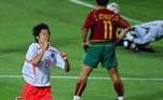 Portugal 0 x 1 Coreia do Sul — 2002 — Dona da casa, a Coreia do Sul saiu invicta da primeira fase e proporcionou uma grande zebra ao bater os favoritos portugueses, que tinham o melhor jogador do mundo, Figo. Os coreanos avançaram em primeiro lugar no grupo, e Portugal foi eliminado