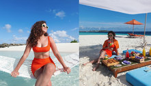 Maisa exibe corpão e ostenta luxo com vista paradisíaca nas Maldivas: 'Uma sereia' 