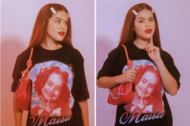 Maisa também é considerada um ícone do estilo e já usou até uma camiseta oversized com o próprio rosto dela. Recentemente, inclusive, a apresentadora publicou uma foto ao lado de Demi Lovato e Maluma, na primeira fileira do desfile de moda da marca alemã Hugo Boss, que aconteceu em Miami, nos Estados Unidos