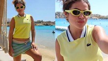Maisa Silva usa look superestiloso com as cores do Brasil para curtir praia em badalada ilha da Grécia