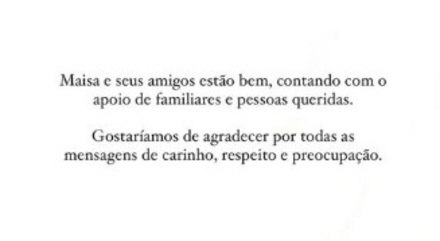 Empresário da atriz tranquilizou fãs