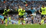 Premier League - Manchester City v Huddersfield Town
Soccer Football - Premier League - Manchester City v Huddersfield Town - Etihad Stadium, Manchester, Britain - August 19, 2018 Manchester City's Gabriel Jesus scores their second goal Action Images via Reuters/Carl Recine EDITORIAL USE ONLY. No use with unauthorized audio, video, data, fixture lists, club/league logos or "live" services. Online in-match use limited to 75 images, no video emulation. No use in betting, games or single club/league/player publications. Please contact your account representative for further details. TPX IMAGES OF THE DAY