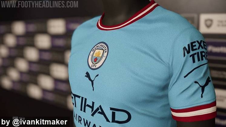 Manchester City: camisa 1 (vazada na internet) / fornecedora: Puma