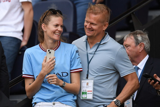 O pai do craque noruegu�s,�Alfie Haaland estava nas arquibancadas para assistir ao 