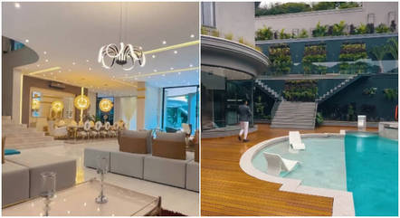 Mansão de R$ 40 milhões tem várias salas e uma piscina aquecida