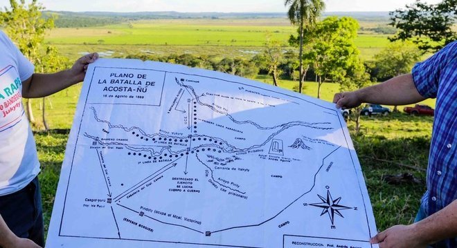  A batalha de Acosta u aconteceu h 150 anos em local prximo ao que hoje  a cidade de Eusebio Ayala, no centro do Paraguai