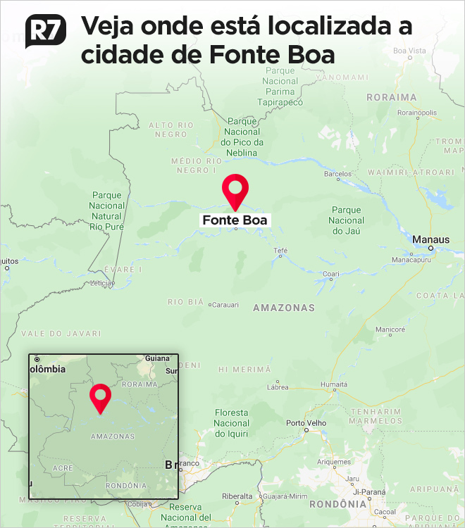 Cidade de Fonte Boa fica a mais de 670 km de Manaus