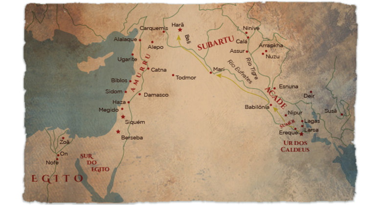 Mapa mostra o fluxo comercial de Terá e sua família