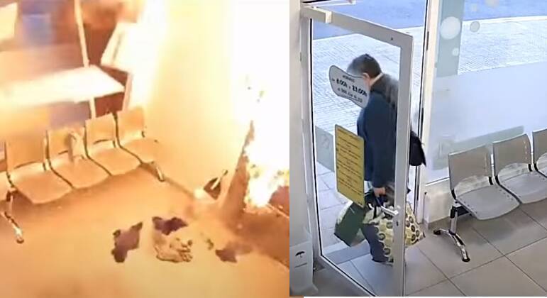 A explosão destruiu a fachada da lavanderia