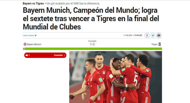 TNT Sports BR on X: DONO DO MUNDO! O Bayern conquista mais um título na  temporada e se sagra campeão do Mundial de Clubes da FIFA em cima do Tigres  do México! #