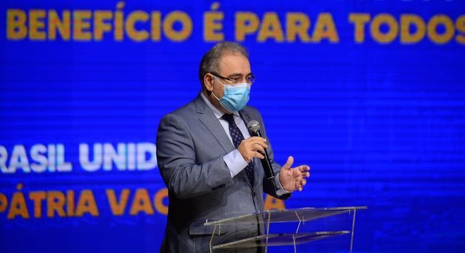 O ministro da Saúde, Marcelo Queiroga, durante evento