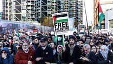 Cerca de 300 mil pessoas participam de marcha pró-palestina em Londres, segundo a polícia