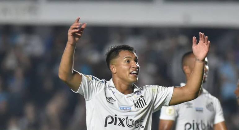 Marcos Leonardo empatou para o Santos na reta final do jogo na Vila Belmiro