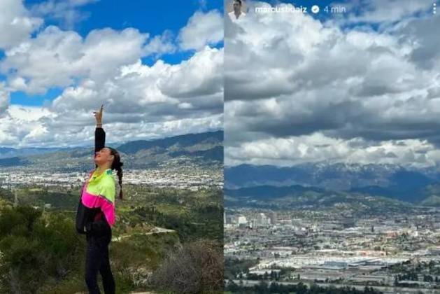 Os dois também fizeram uma trilha e compartilharam fotos do momento nos Stories do Instagram, sem mostrar que estavam juntos