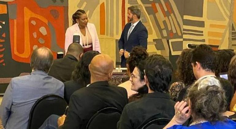 Ministra da Cultura, Margareth Menezes, e presidente do Iphan, Leandro Grass (PV-DF)