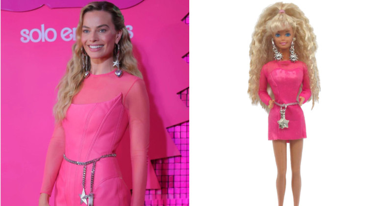 Chapéu e bolsa de crochê para Barbie, Versão linha fina