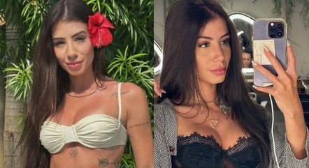 Maria Lina antes e depois de escurecer o cabelo