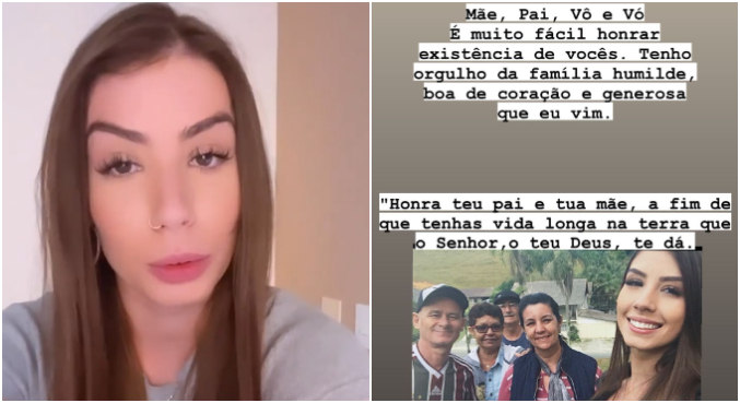 Maria Lina postou vídeos e fotos para elogiar os pais e os avós