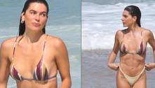 Solteira, Mariana Goldfarb exibe tanquinho em praia no Rio