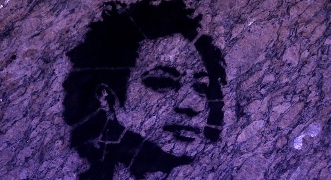 Grafite com o rosto de Marielle Franco