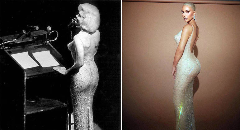 Marilyn e Kim com o vestido icônico