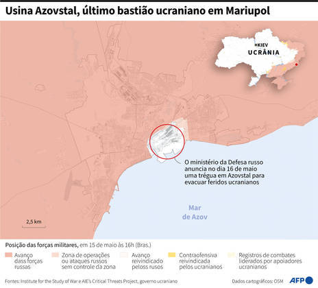 Depois de meses de intensos combates, os russos conseguiram tomar Azovstal. Os cerca de 2.000 combatentes foram retirados aos poucos do complexo. Em maio, houve uma rendição na qual mais de 250 combatentes deixaram o local e viraram prisioneiros de guerra