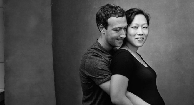 Zuckerberg também compartilhou essa foto com Priscilla grávida